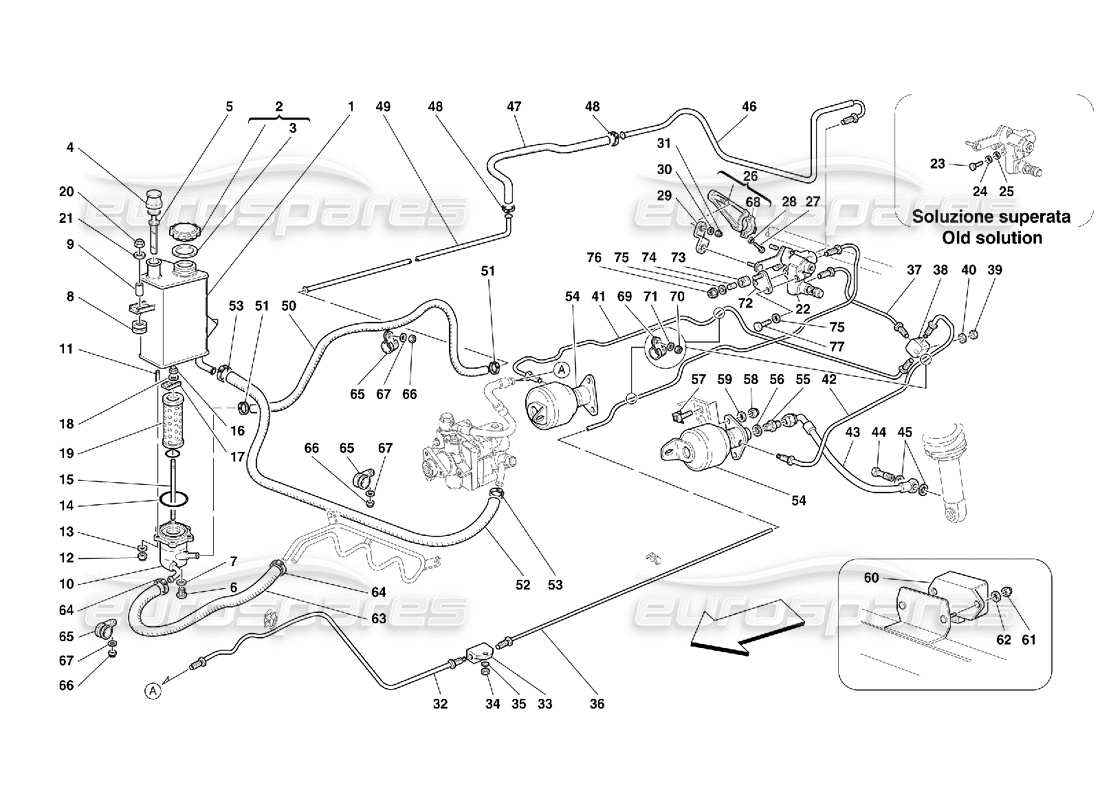 ferrari 456 gt/gta selbstnivellierendes federungssystem – nicht für 456 gta teilediagramm