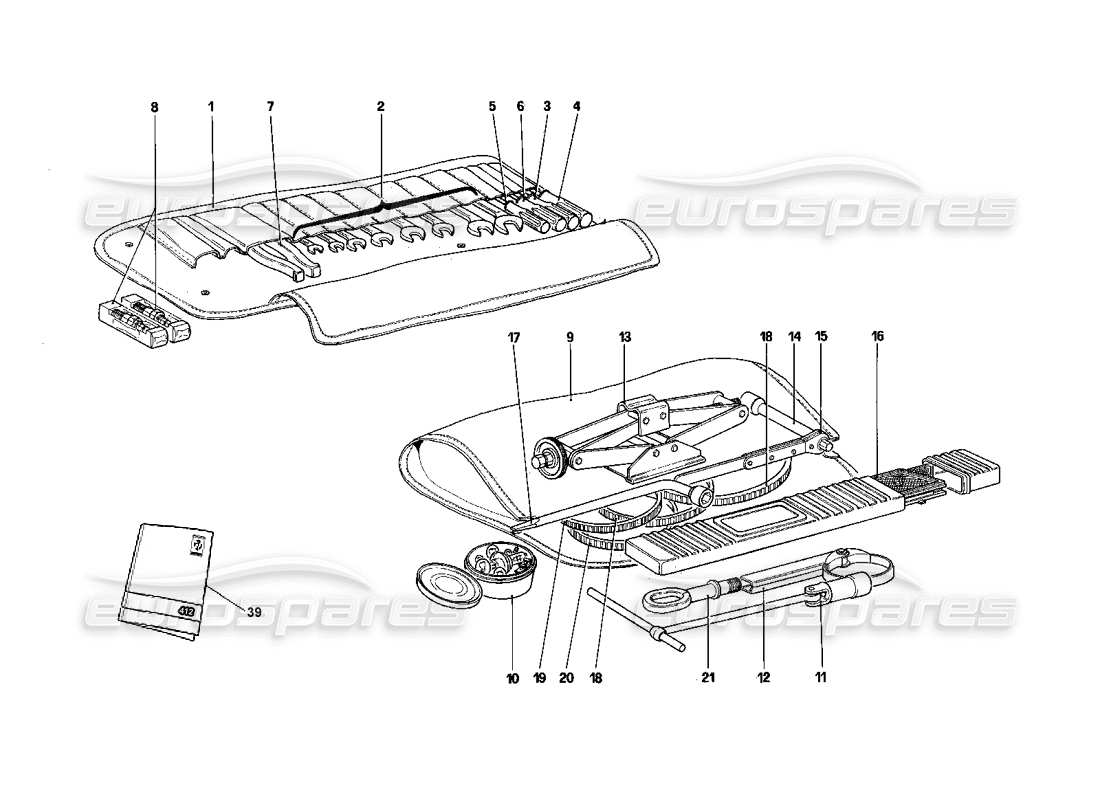 ferrari 412 (mechanical) werkzeugsatz-teilediagramm