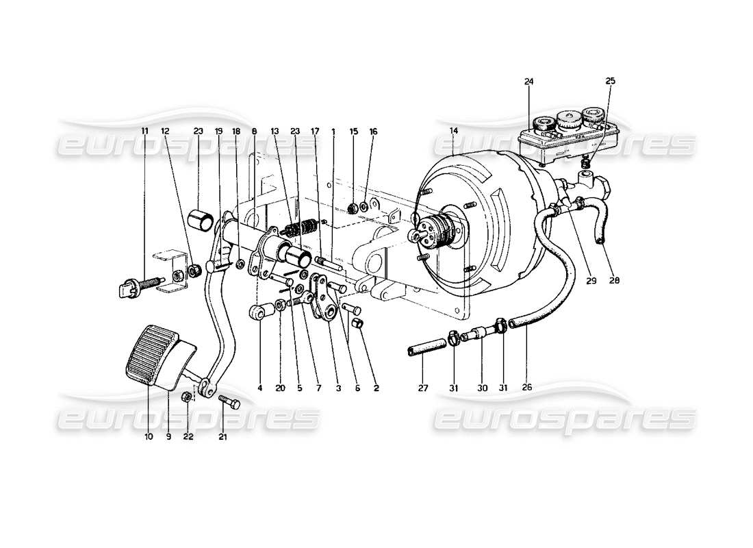 ferrari 400 gt (mechanical) bremsen hydraulischer antrieb (400 gt - varianten für rhd-version) ersatzteildiagramm