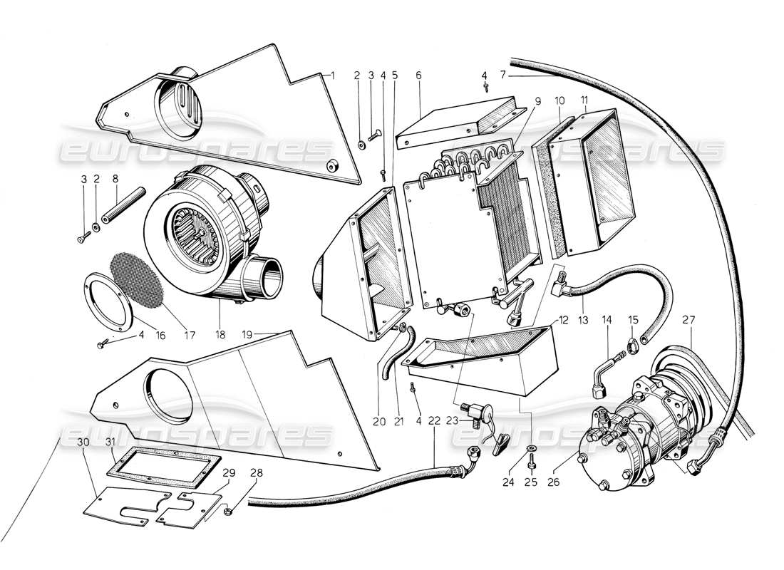 lamborghini jalpa 3.5 (1984) klimaanlage teilediagramm