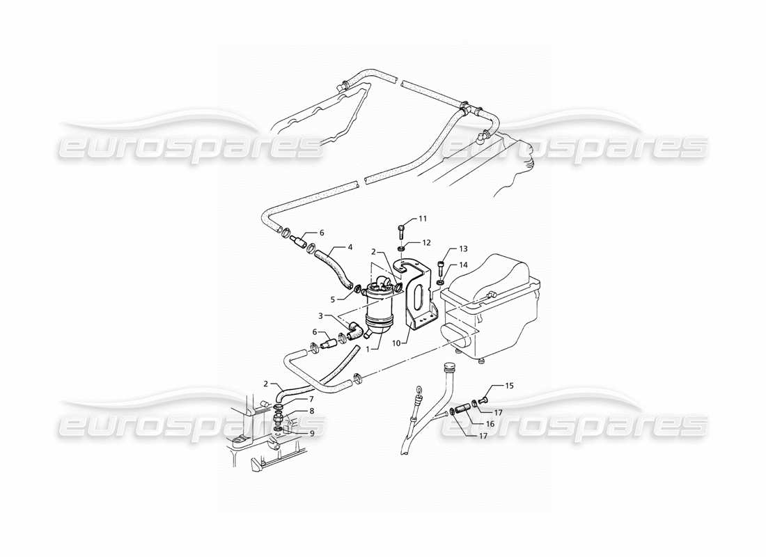 maserati ghibli 2.0 cup rückgewinnung von öldämpfen teilediagramm