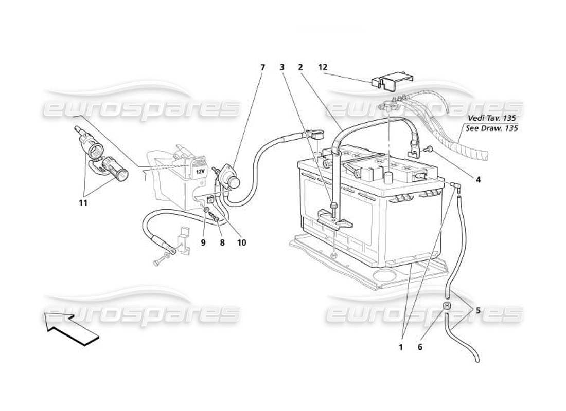 maserati 4200 coupe (2005) batterie teilediagramm
