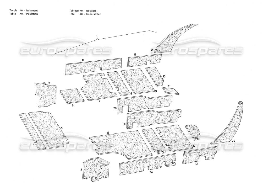 maserati merak 3.0 isolierung teilediagramm