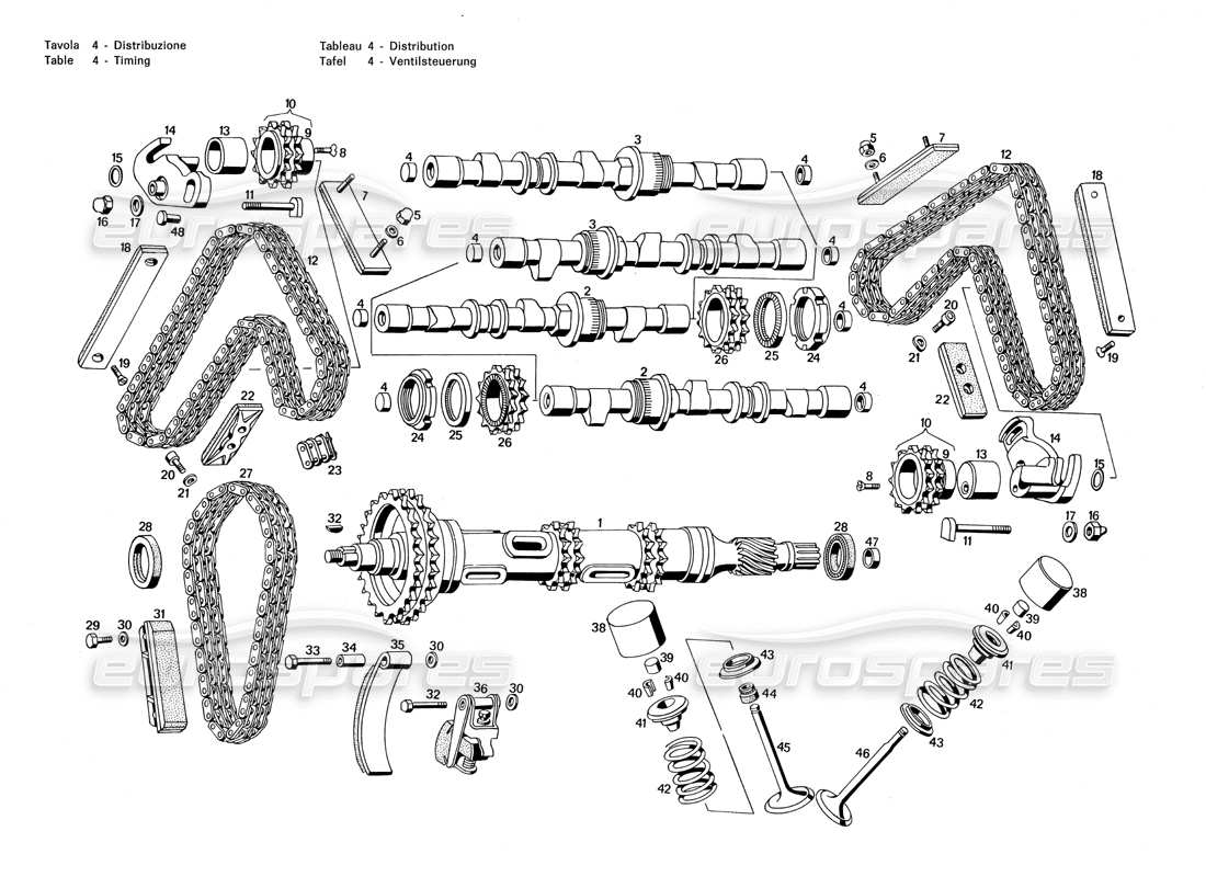 maserati merak 3.0 timing-teilediagramm