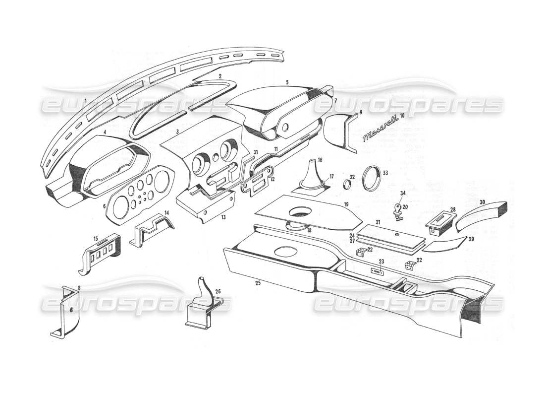 maserati indy 4.2 innenpolsterung teilediagramm