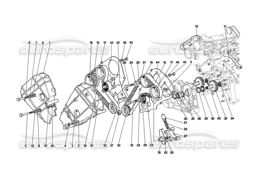 ferrari mondial 3.2 qv (1987) zeitmesssystem – steuerung teilediagramm