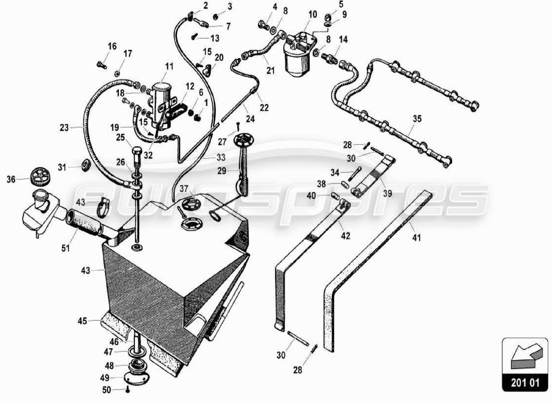 lamborghini miura p400 rh-panzer teilediagramm