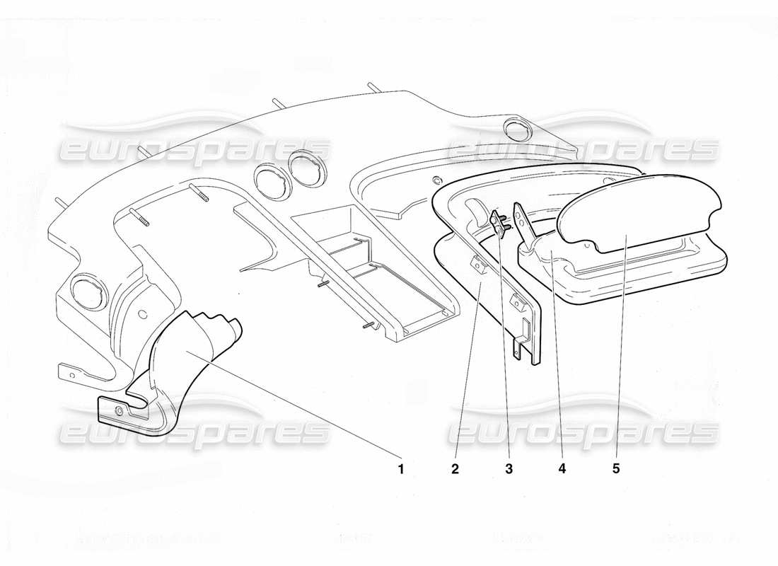 lamborghini diablo vt (1994) fahrgastraumverkleidung (gültig für usa-version – april 1994) teilediagramm