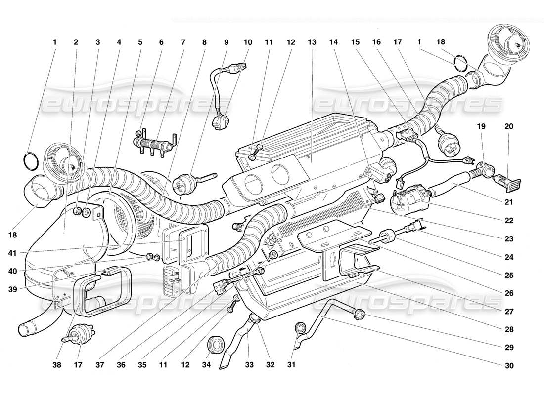 lamborghini diablo vt (1994) klimakontrolle teilediagramm