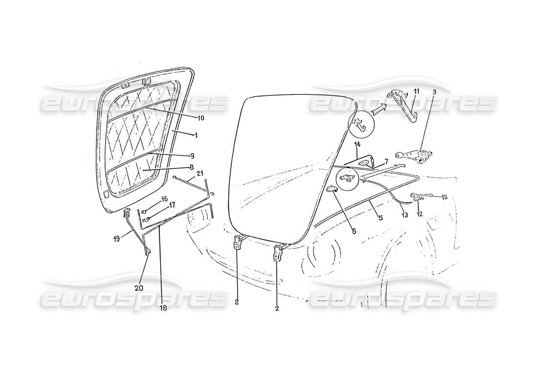 ferrari 330 gtc / 365 gtc (coachwork) motorhaube (ausgabe 1 - 2 beiträge) ersatzteildiagramm