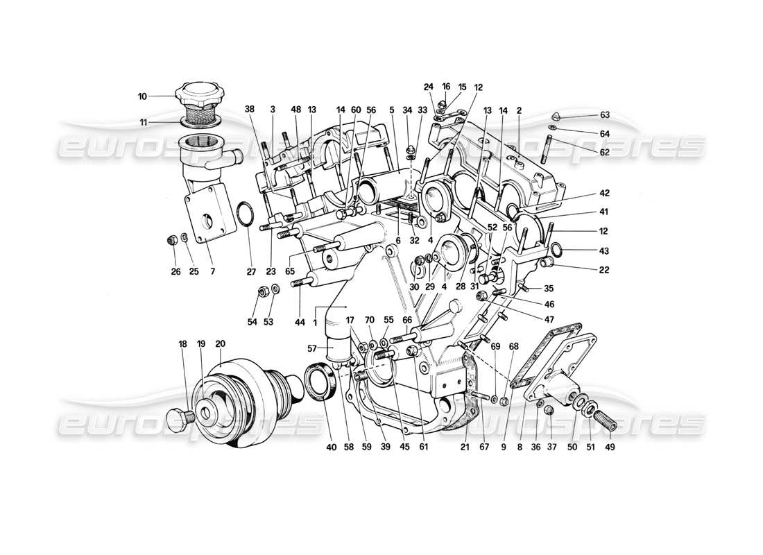 ferrari 412 (mechanical) steuersystem - teilediagramm für gehäuse und abdeckungen