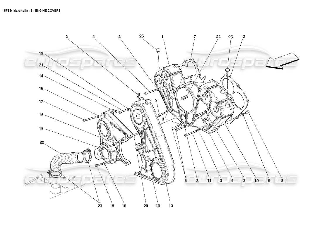 ferrari 575m maranello teilediagramm für motorabdeckungen