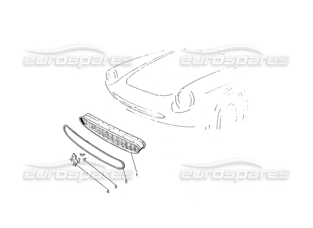 ferrari 330 gtc / 365 gtc (coachwork) teilediagramm des frontgrills