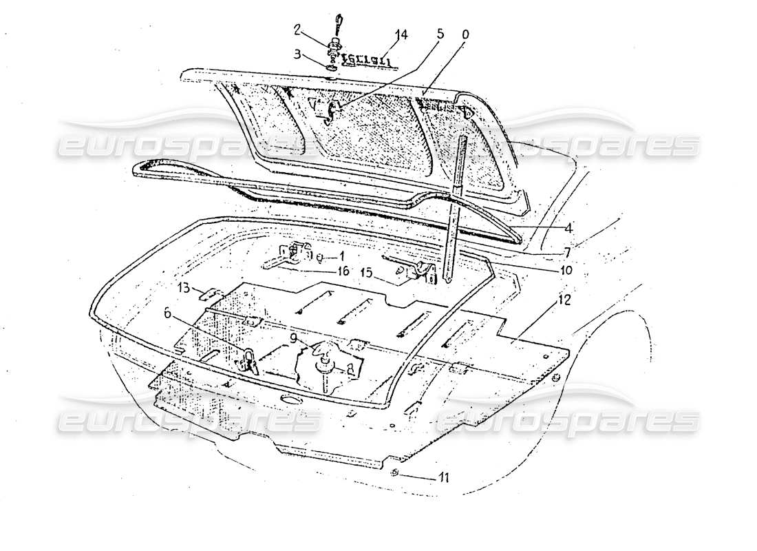 ferrari 330 gt 2+2 (coachwork) kofferraum (ausgabe 1) teilediagramm