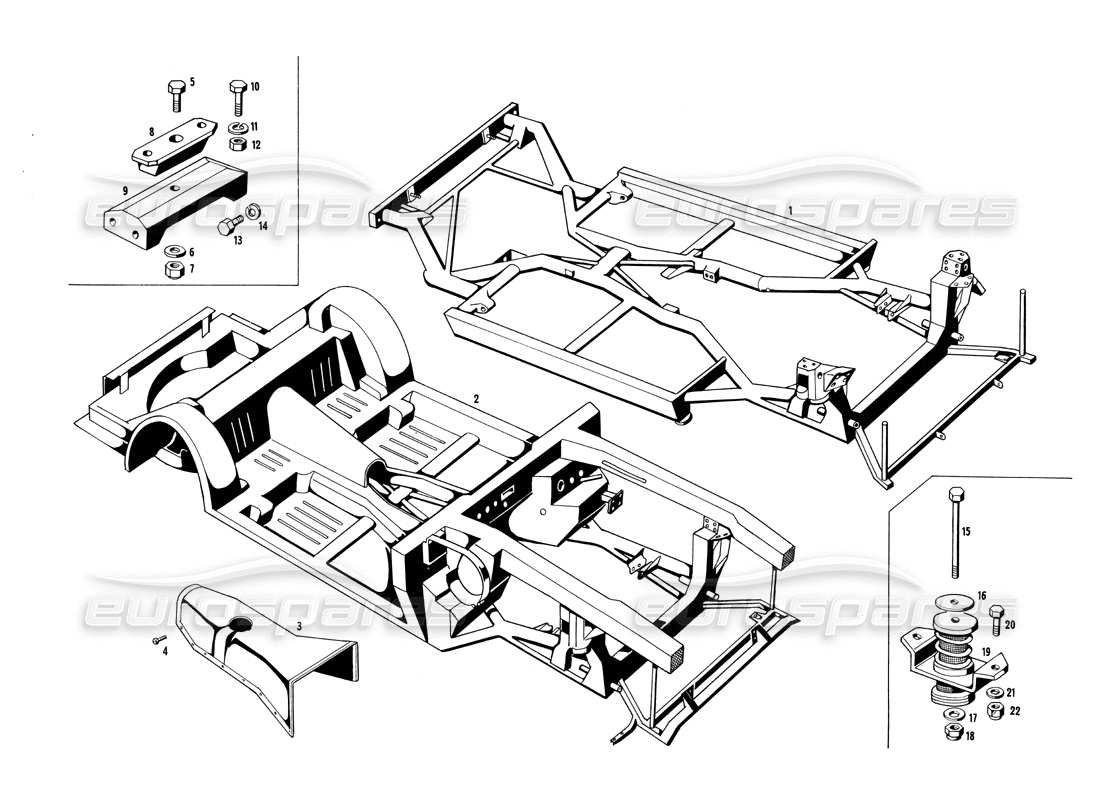 maserati ghibli 4.7 / 4.9 rahmen teilediagramm