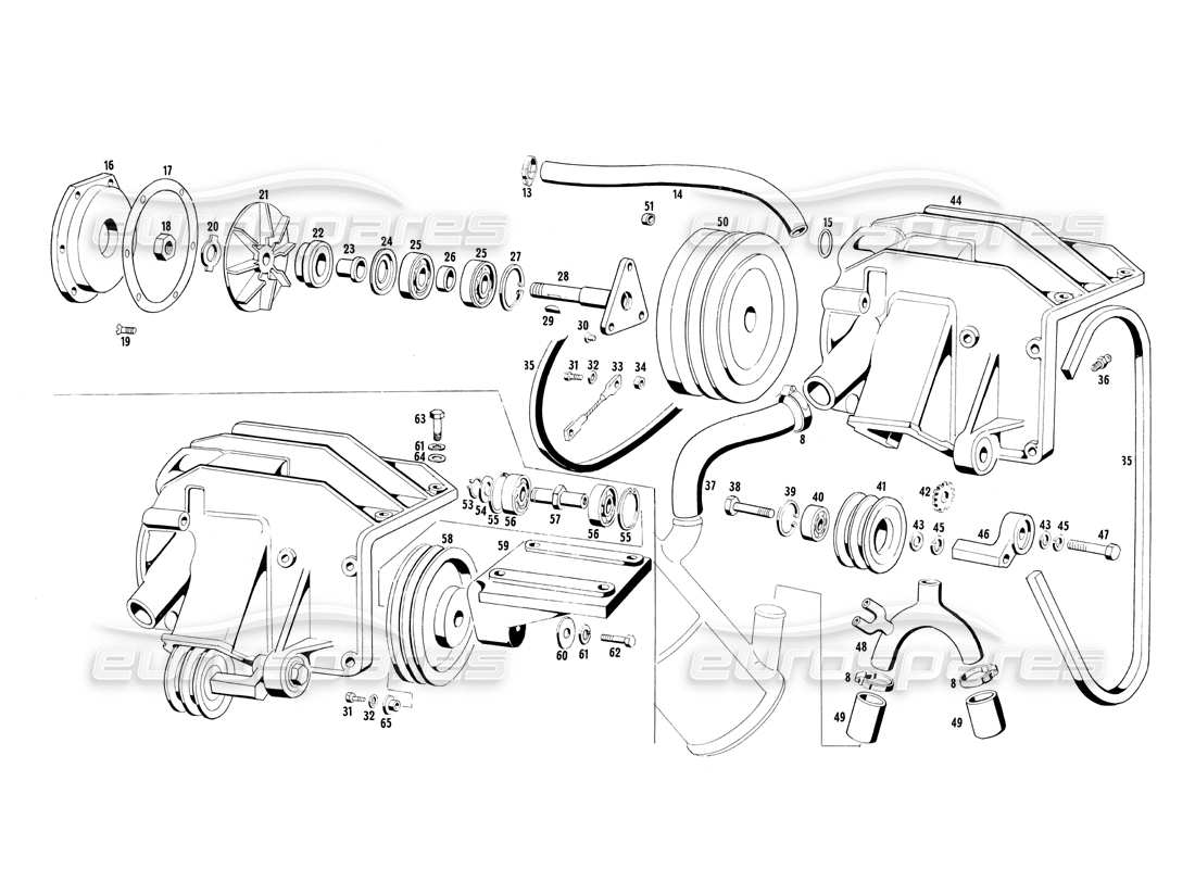 maserati ghibli 4.7 / 4.9 motorkühlung teilediagramm