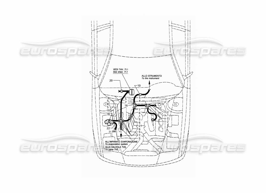 maserati qtp. 3.2 v8 (1999) vakuumsystem (linkslenker) teilediagramm