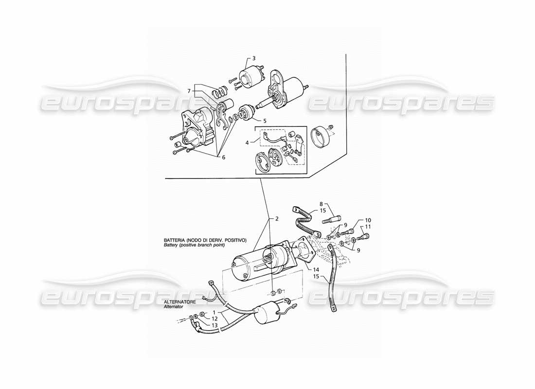 maserati qtp v6 (1996) starting motor part diagram