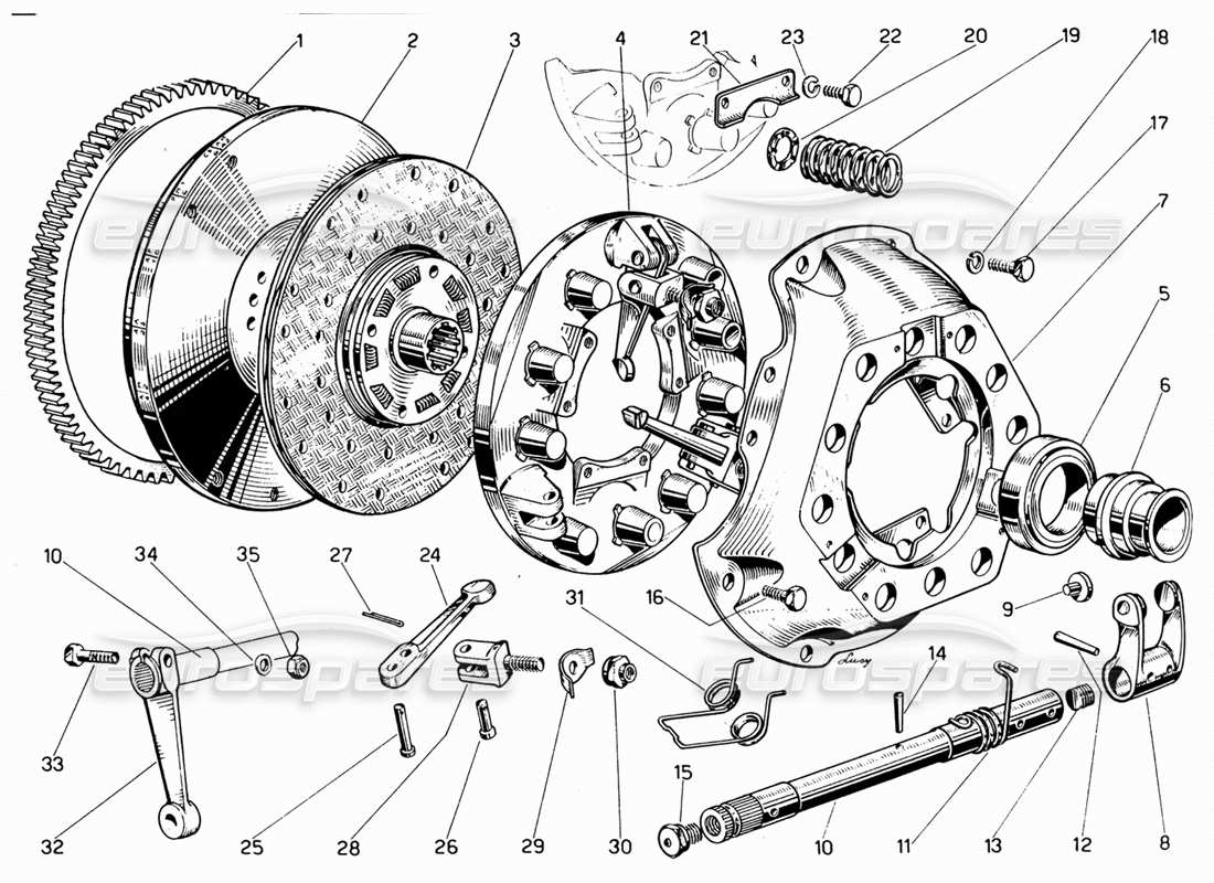 ferrari 330 gt 2+2 kupplung teilediagramm