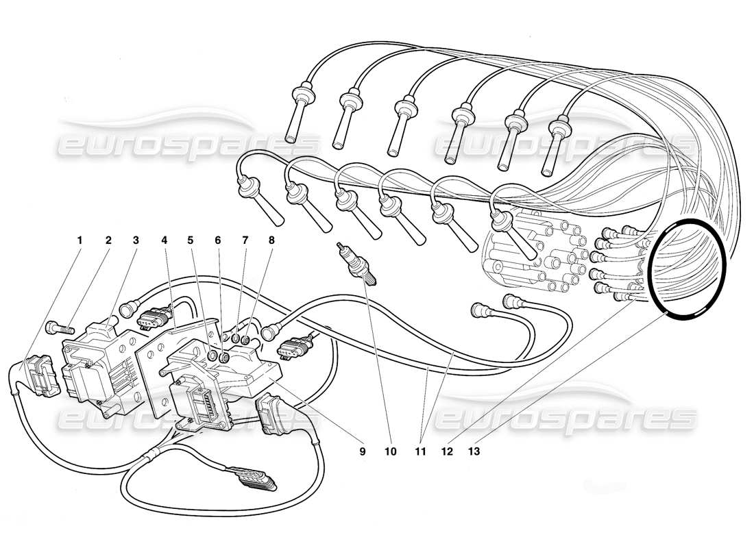 lamborghini diablo vt (1994) elektrische bauteile teilediagramm