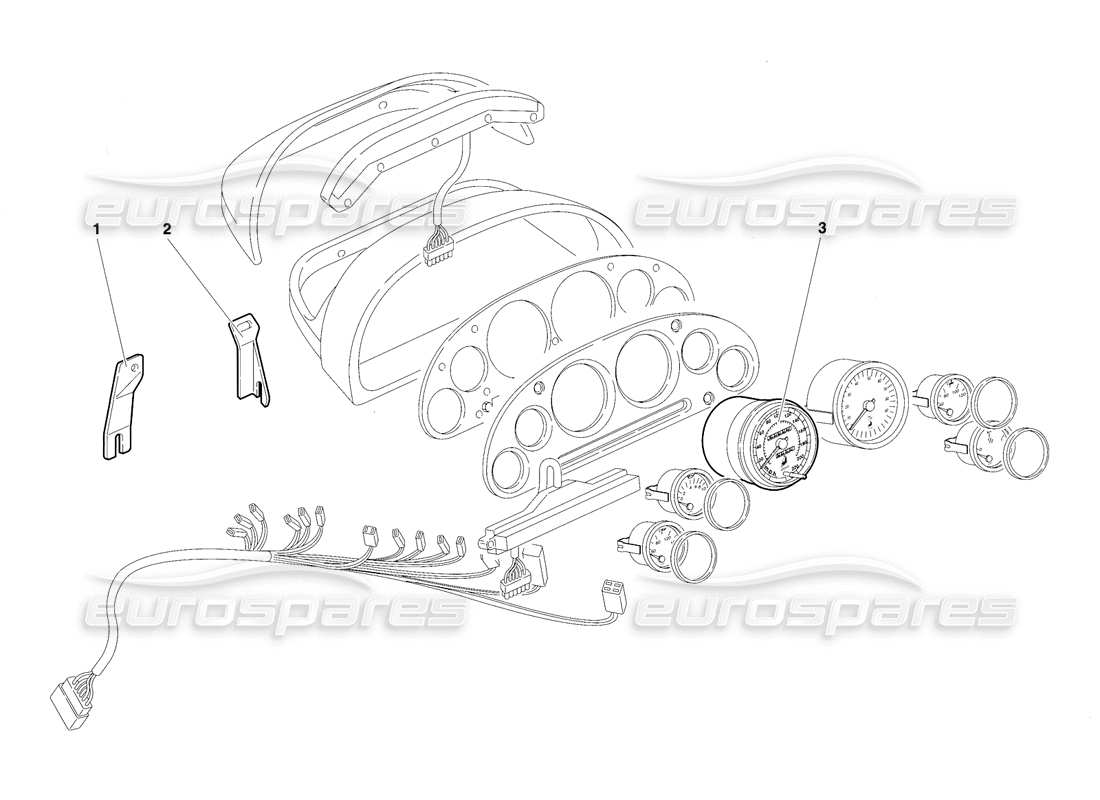 lamborghini diablo vt (1994) armaturenbrettinstrumente (gültig für rh d. version - april 1994) teilediagramm