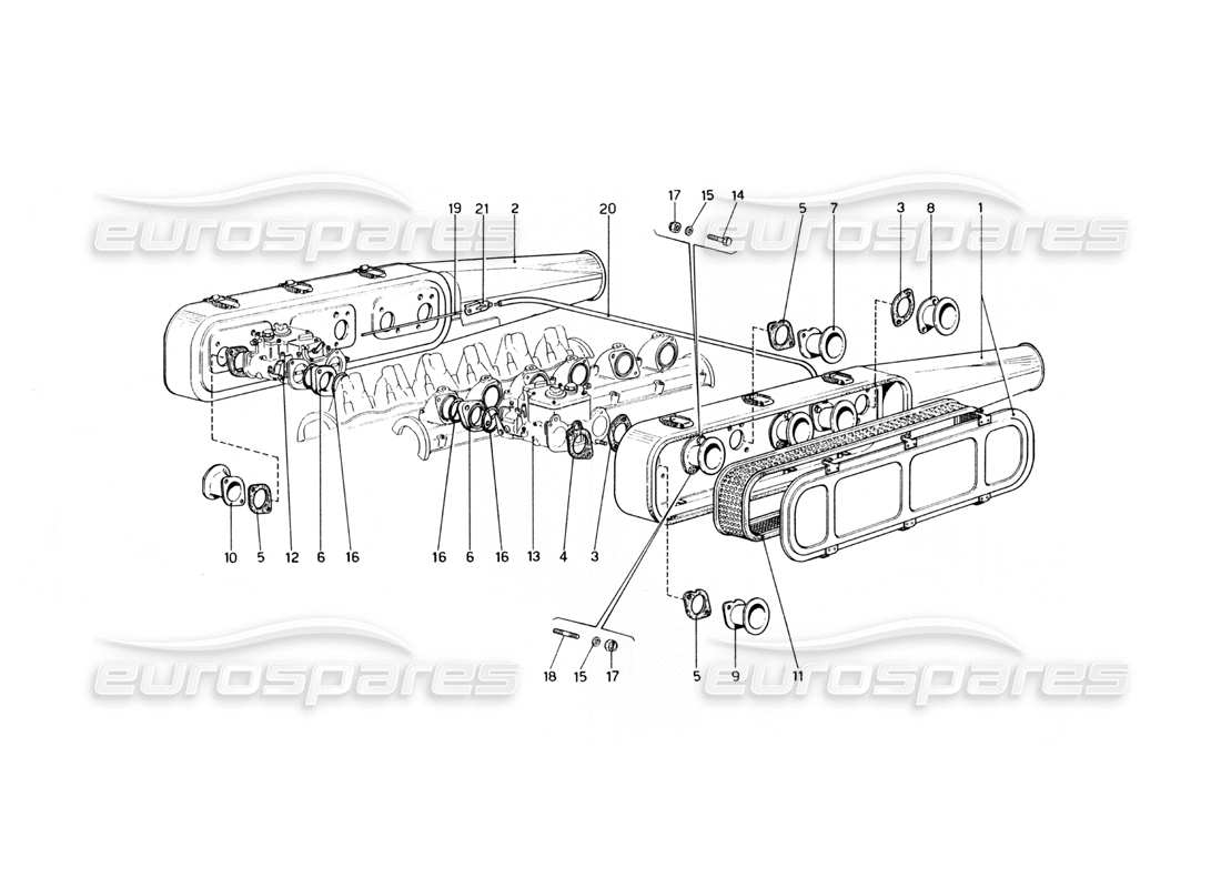 ferrari 400 gt (mechanical) lufteinlässe teilediagramm