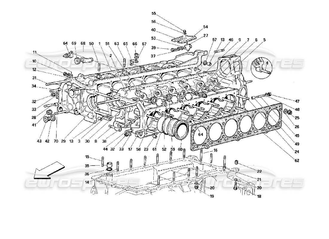 ferrari 512 tr kurbelgehäuse-teilediagramm
