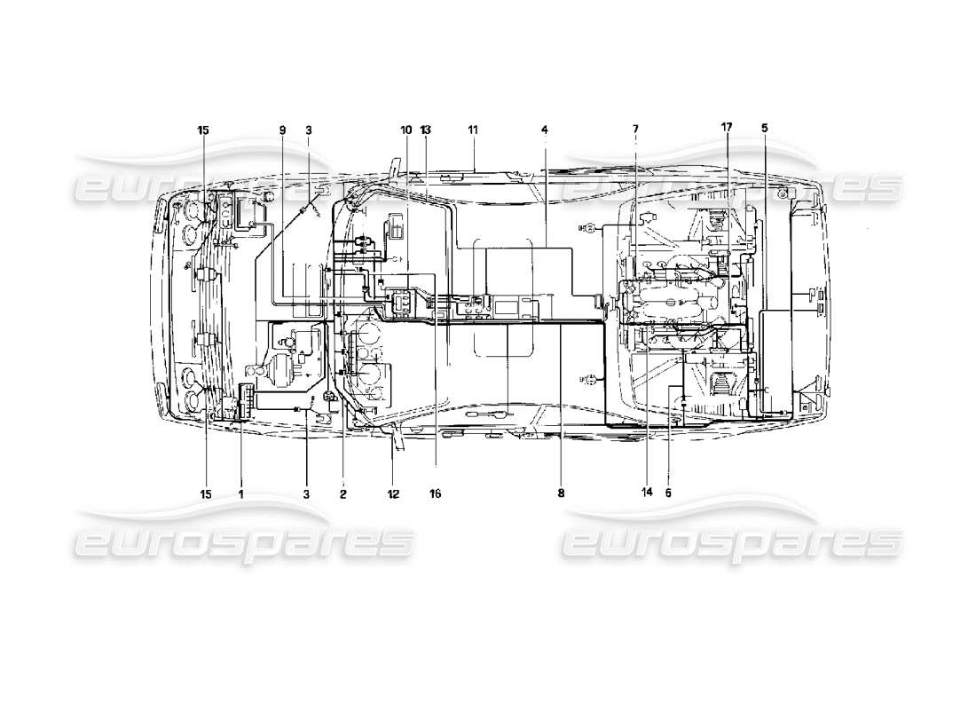 ferrari mondial 3.4 t coupe/cabrio teilediagramm des elektrischen systems