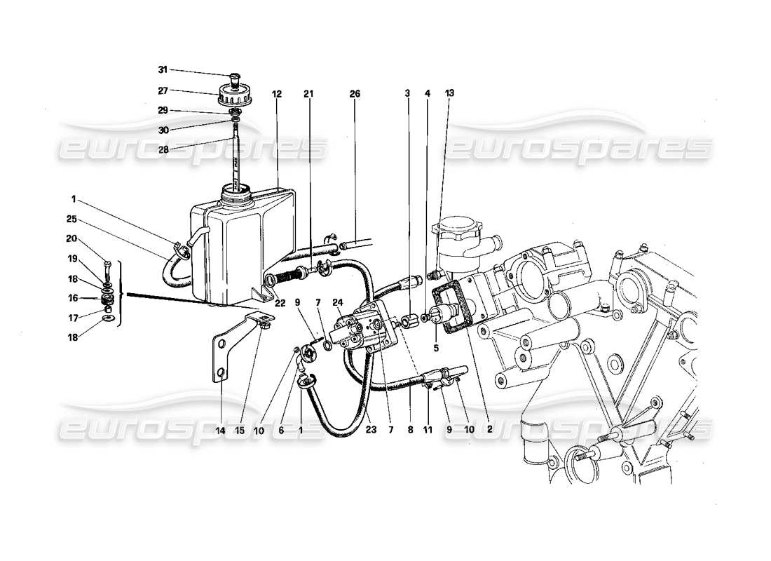 ferrari 412 (mechanical) hinterradaufhängung - teilediagramm für öltank und ölpumpe