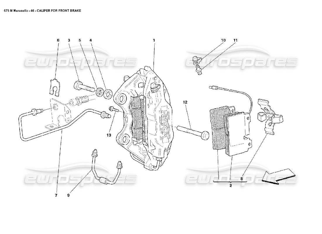 ferrari 575m maranello bremssattel für vorderradbremse - teilediagramm