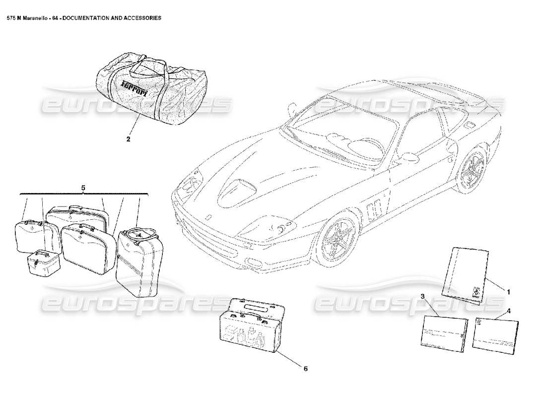 ferrari 575m maranello dokumentation und zubehör teilediagramm