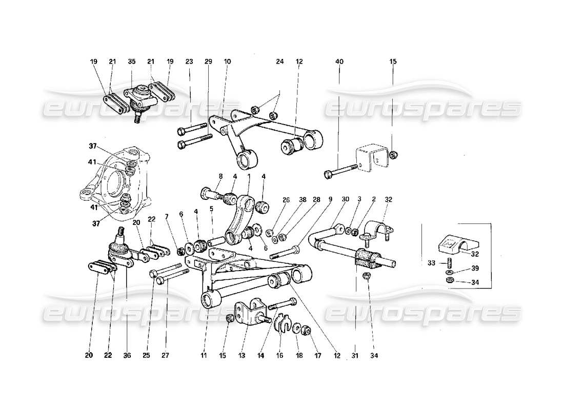 ferrari f40 vorderradaufhängung – hebel teilediagramm