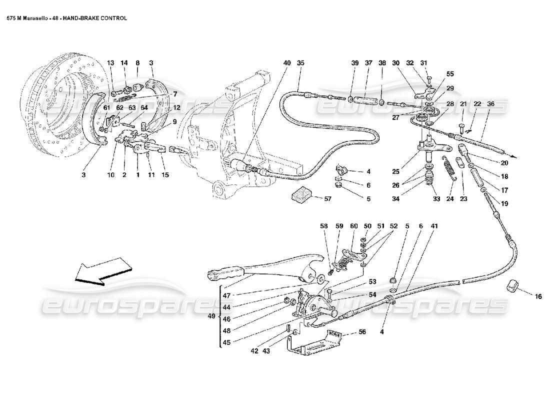 ferrari 575m maranello handbremssteuerung teilediagramm