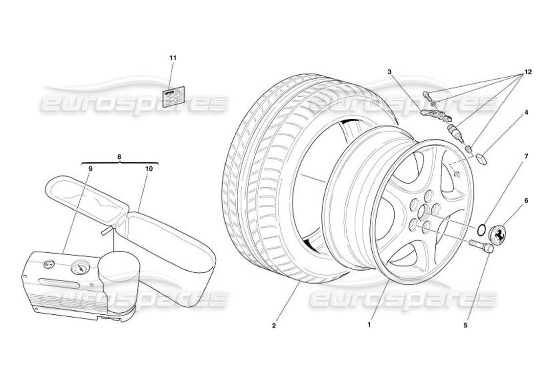 ferrari 575 superamerica räder ersatzteildiagramm