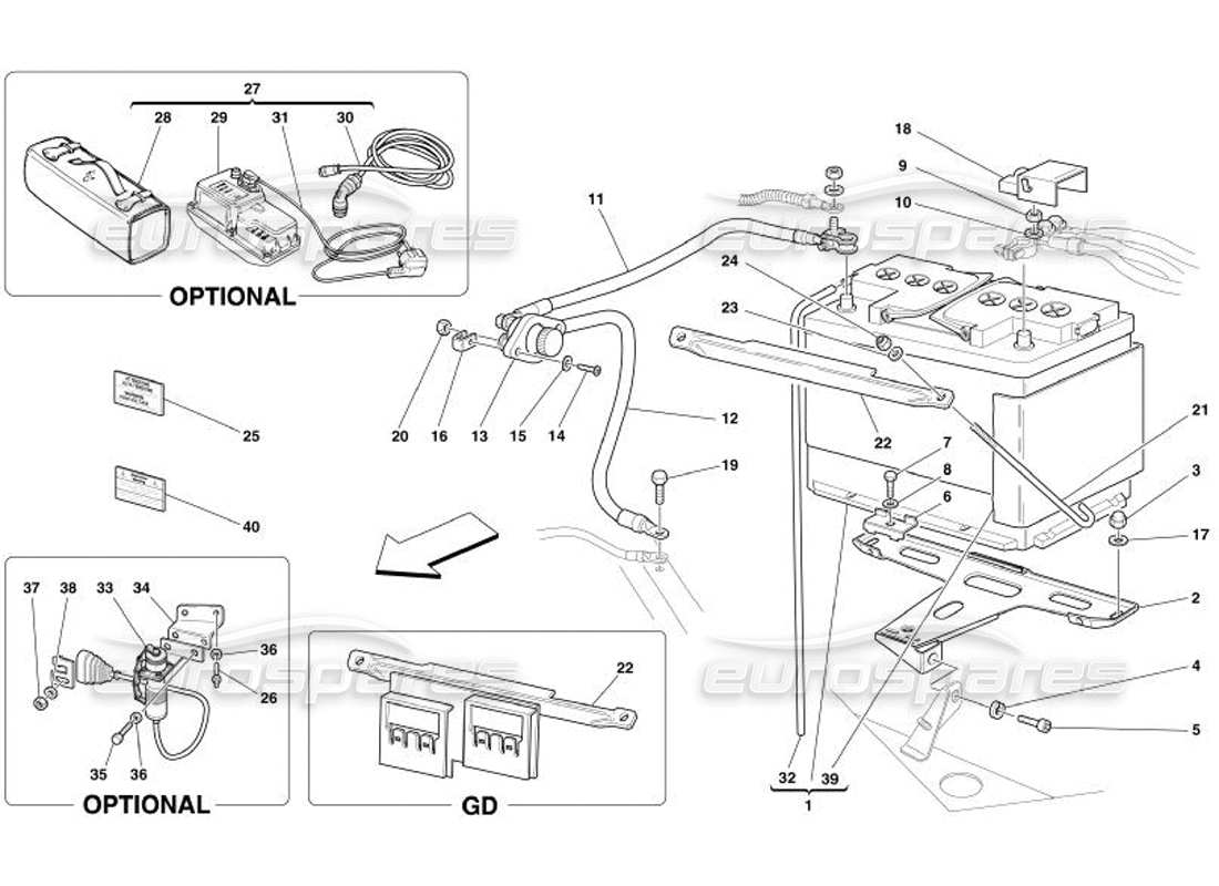 ferrari 575 superamerica batterie teilediagramm