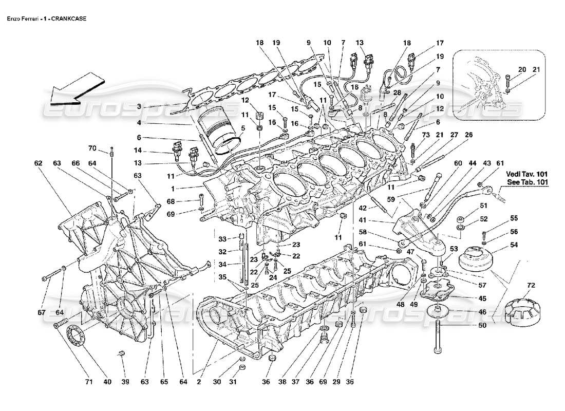 FERRARI ENZO KURBELGEHÄUSE-PLEUEL UND KOLBEN TEILEDIAGRAMM ferrari enzo kurbelgehäuse-pleuel und kolben teilediagramm