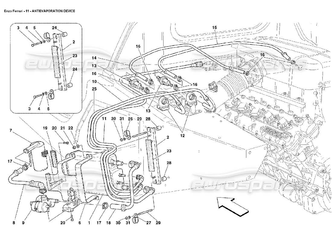 FERRARI ENZO ANTIVERDUNSTUNGSGERÄT TEILEDIAGRAMM ferrari enzo antiverdunstungsgerät teilediagramm