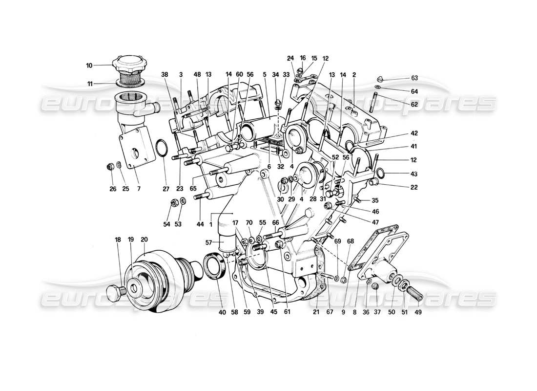 ferrari 400i (1983 mechanical) zeitmesssystem - gehäuse und abdeckungen teilediagramm