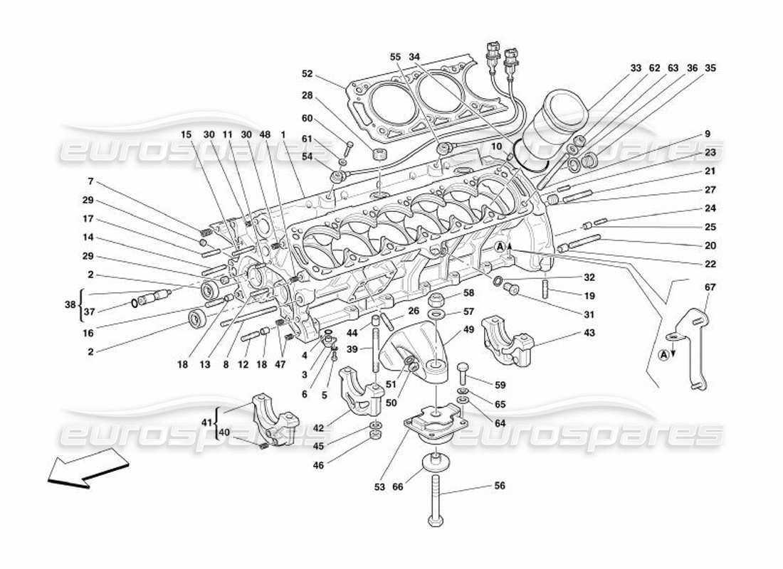ferrari 575 superamerica kurbelgehäuse-teilediagramm
