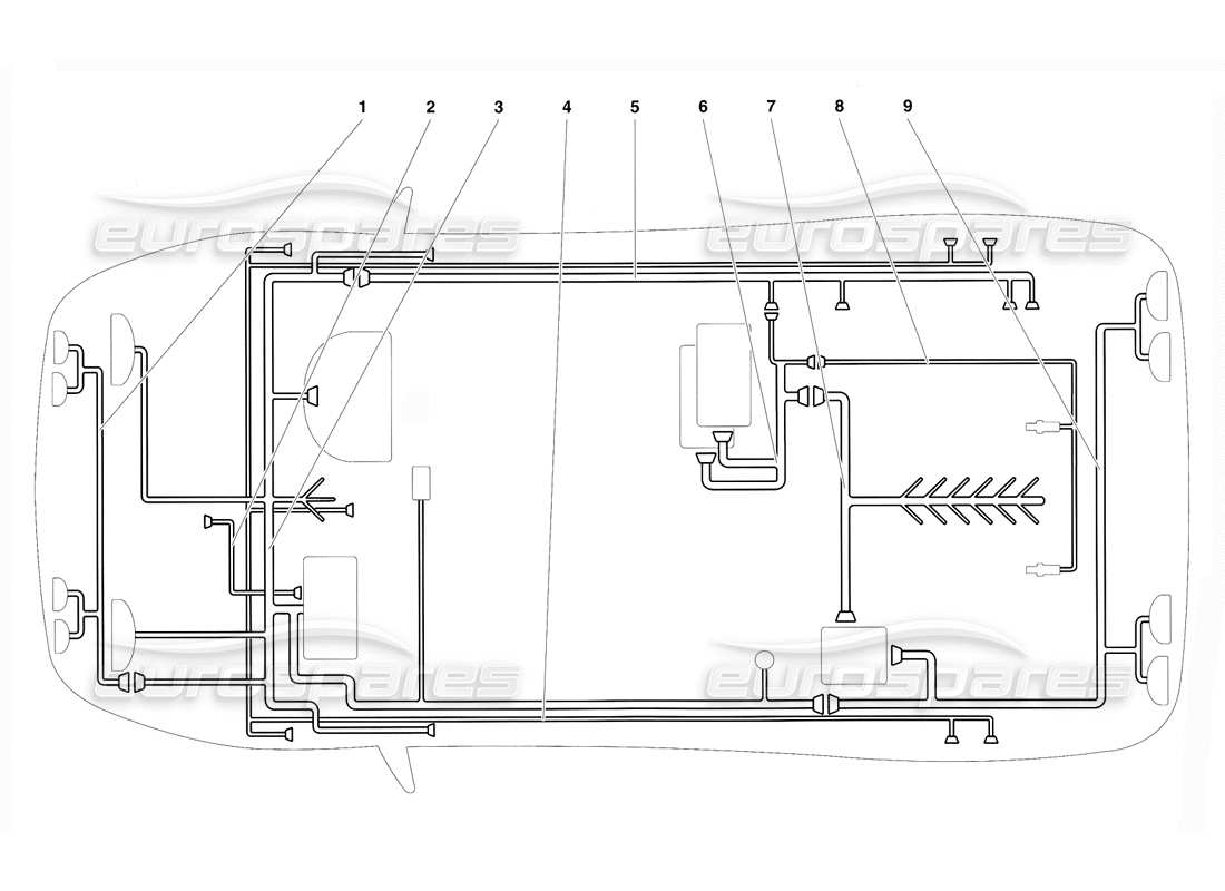 lamborghini diablo vt (1994) elektrisches system (gültig für rh d. version - april 1994) teilediagramm