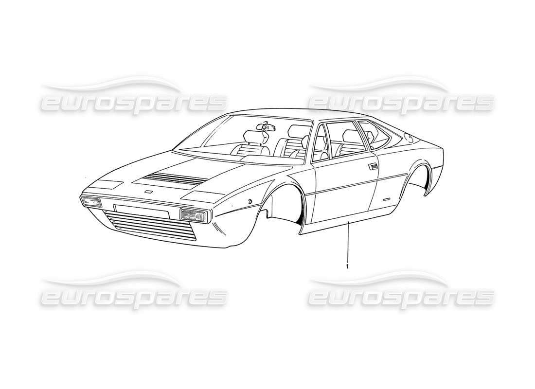 ferrari 208 gt4 dino (1975) karosserie teilediagramm