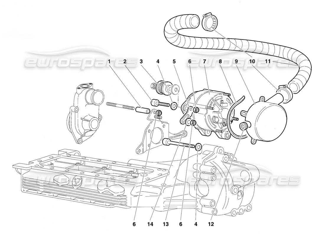 lamborghini diablo vt (1994) generator teilediagramm