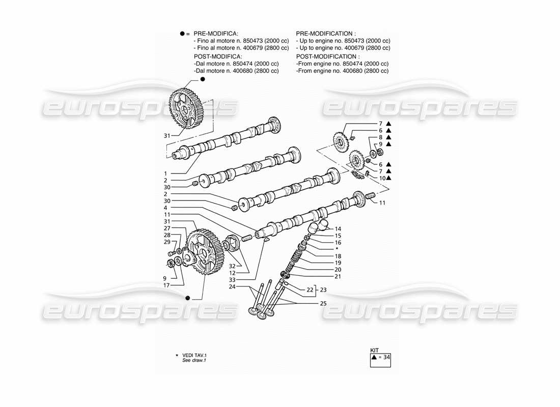 maserati ghibli 2.8 (abs) timing-teilediagramm