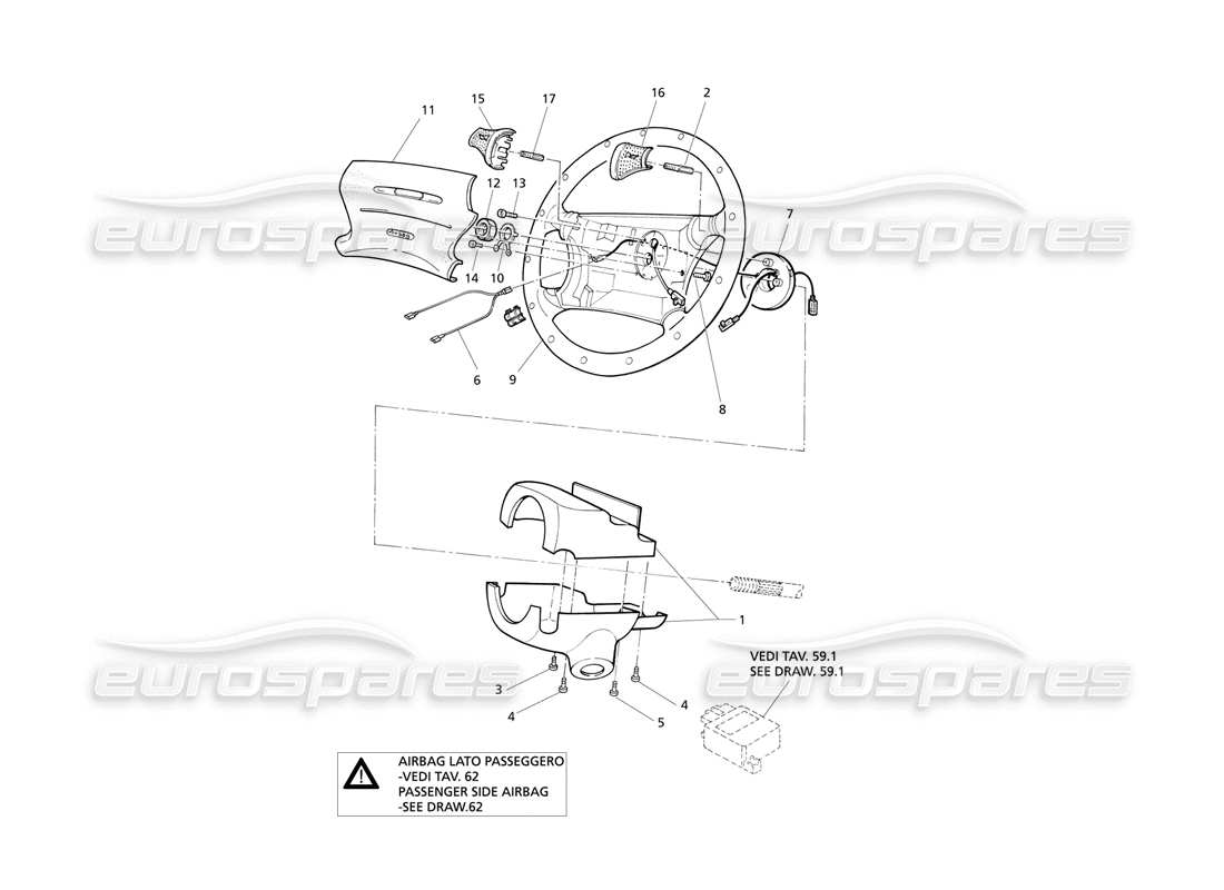 maserati qtp v8 evoluzione lenkrad mit airbag teilediagramm