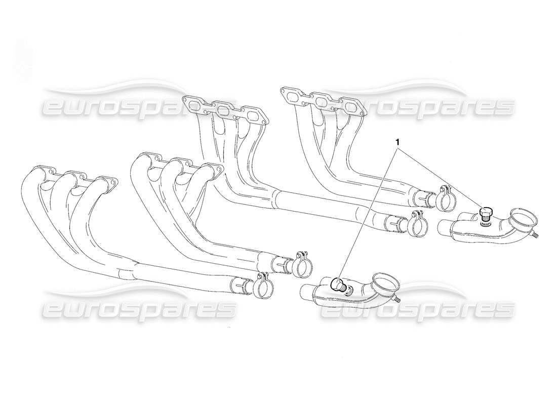lamborghini diablo vt (1994) abgassystem (gültig für saudi-arabien-version - april 1994) teilediagramm