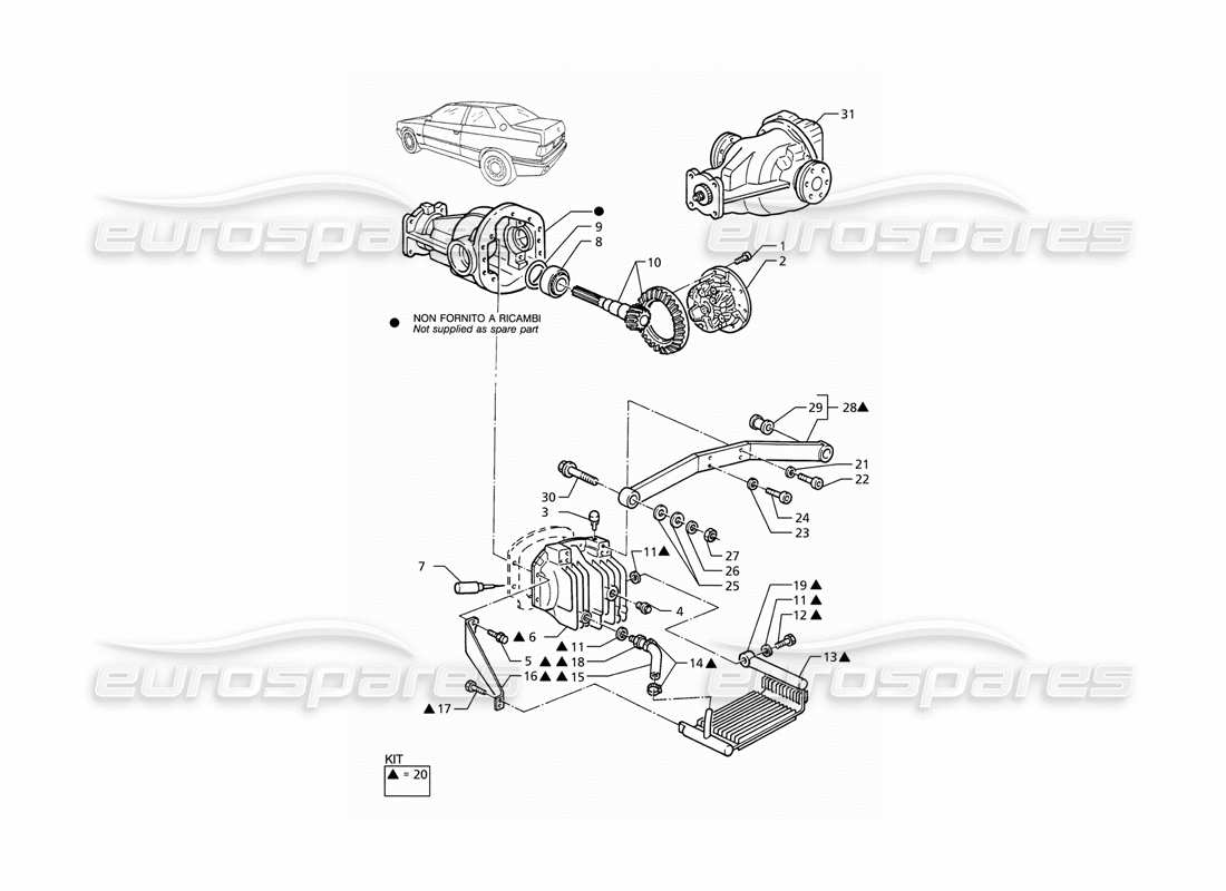 maserati ghibli 2.8 (abs) differential mit kühlerteildiagramm