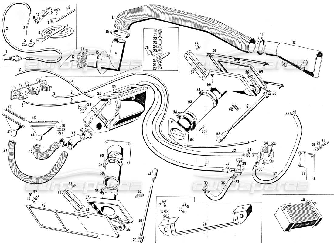 maserati mistral 3.7 heating and cooling system part diagram