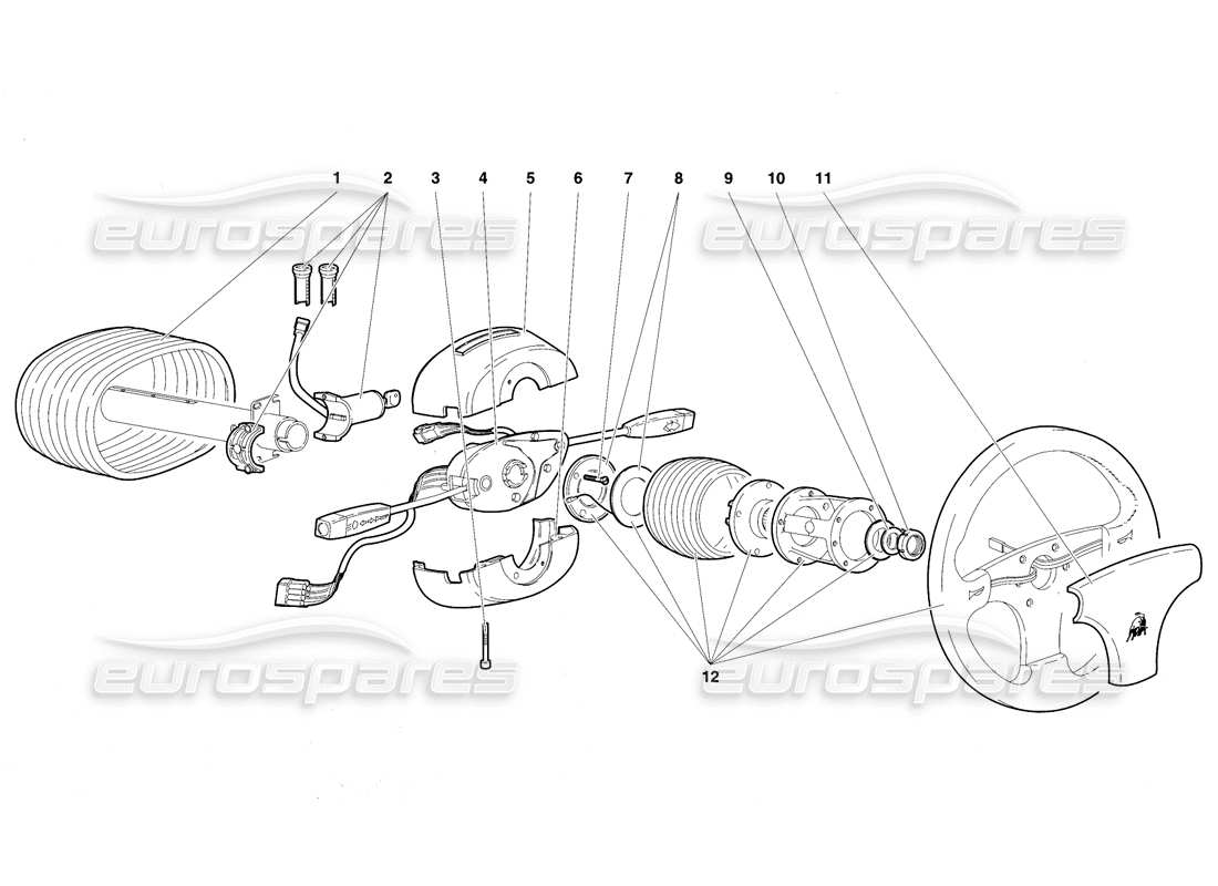 lamborghini diablo vt (1994) lenkung teilediagramm
