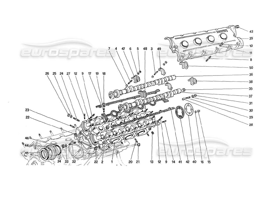 ferrari 288 gto zylinderkopf (links) teilediagramm