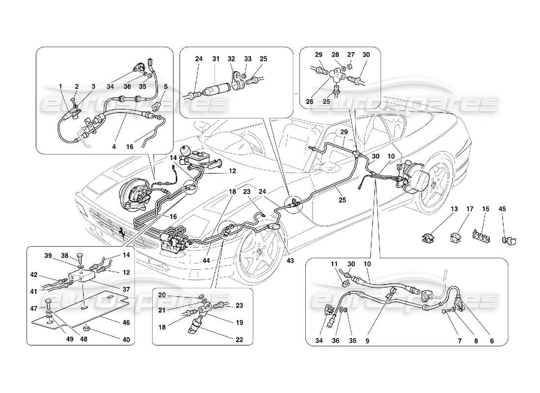 ferrari 456 gt/gta bremssystem -gültig für gd-teilediagramm